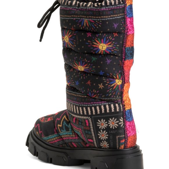 FARM RIO Scarf Lug Sole Tall Puffer Boot - Picture 2 of 6